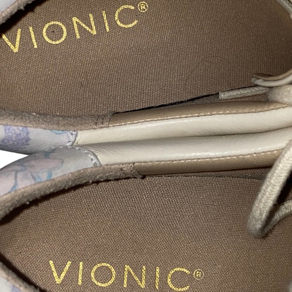 Vionic Simasa Cream Botanical Leather Sneaker Lace Up Tennis Shoe Platform 7.5 - Picture 10 of 11